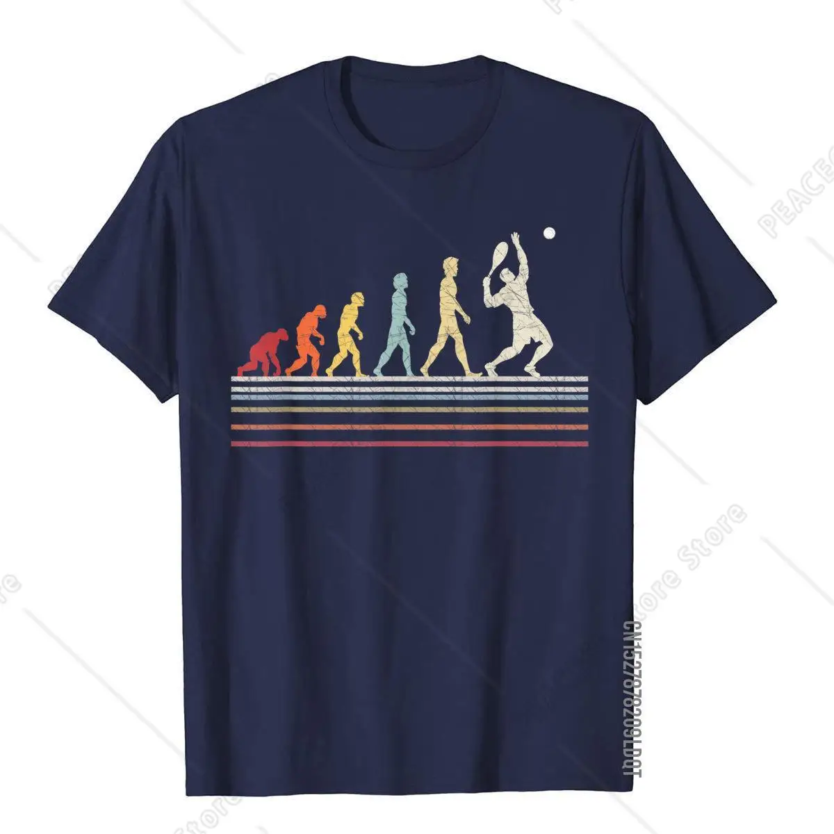 

Funny Tennis Evolution Of Man Sport Retro Vintage Gift T-Shirt Youthful T Shirts For Men Cotton Tops Tees Street Cheap
