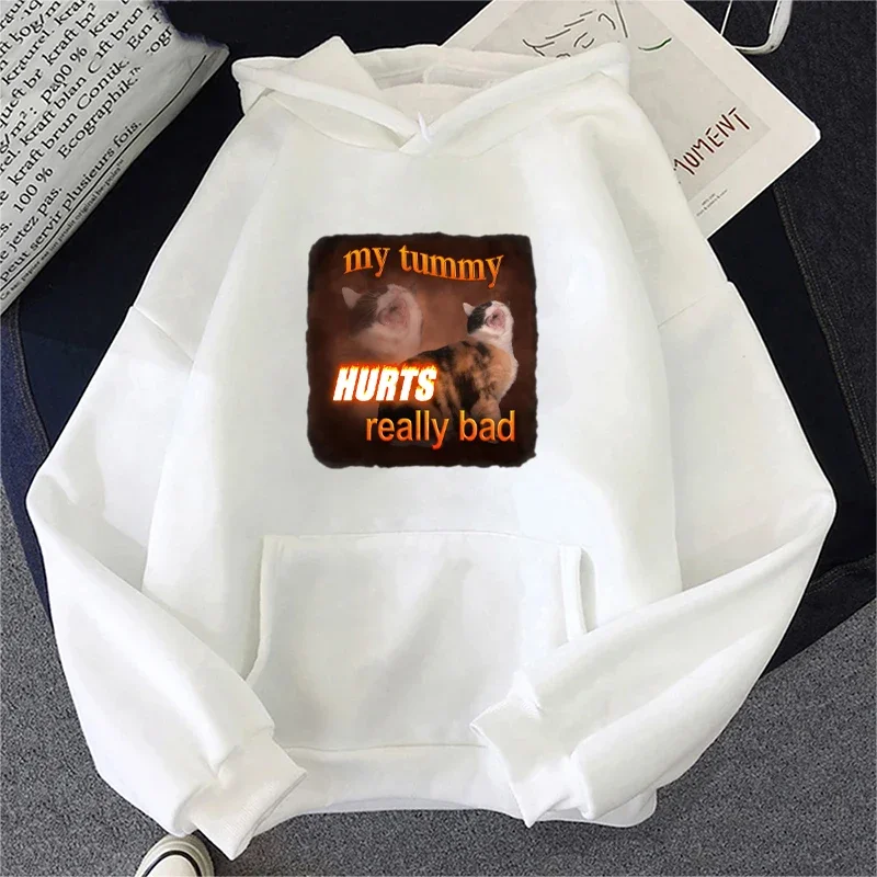 

My Stomach Hurts - Cat Art Classic Sweatshirt Casual Fashion Men's and Women's Sweatshirt Hooded or Round Neck Sweatshirt