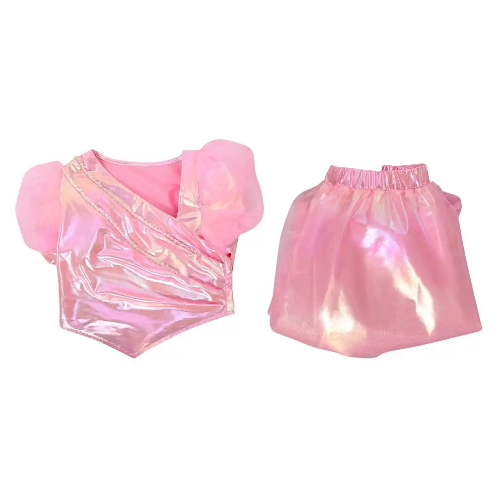 الشباب غليندا تأثيري الشريرة 2 لزي جيد للأطفال الفتيات تنورة عصا سحرية غليندا تاج لعب الأدوار هالوين كرنفال البدلة