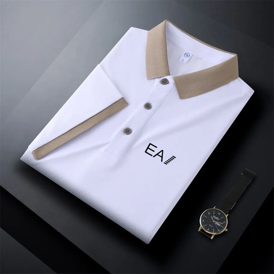 Men's Embroidered Pure Cotton Long Sleeved Polo Shirt for Autumn and Winter, New Fashionable and Casual Multifunctional Top