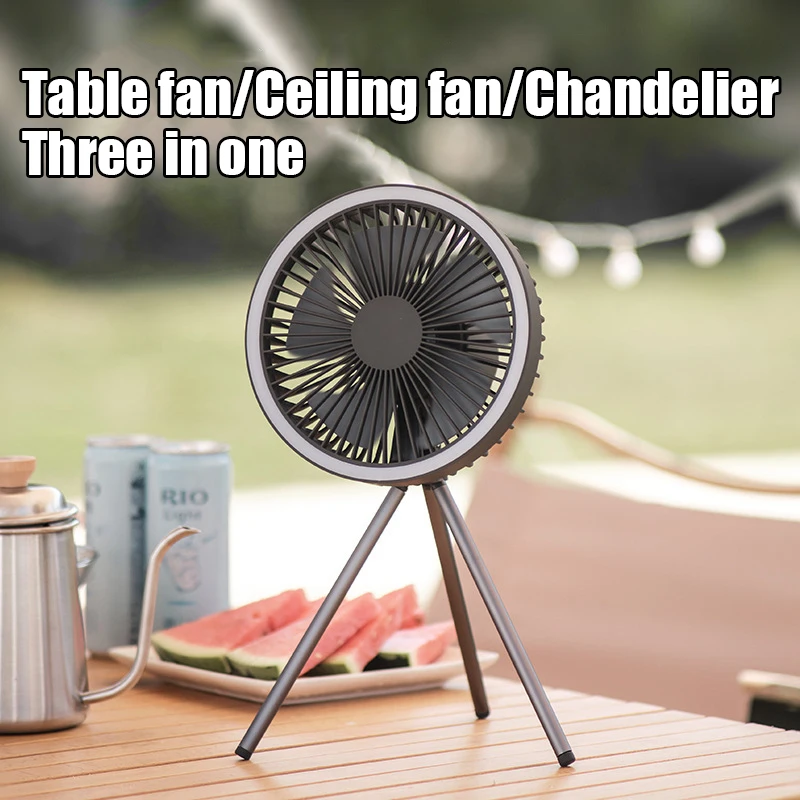 NEW Xiaomi Camping Electric Fan Rechargeable Desktop Portable Circulator Wireless Ceiling Fan LED Light Large Battery Capacity