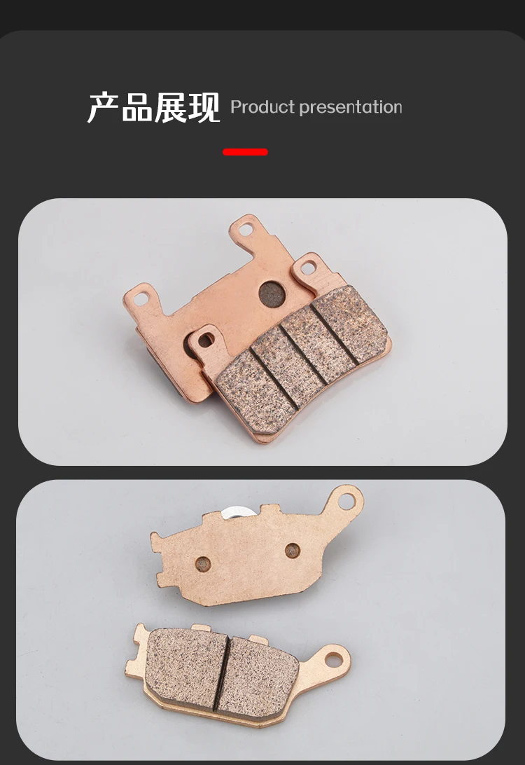 Motorcycle CB400 Metal Sintered Front and Rear Brake Pads for Honda VTEC 3/4 CB 400 2004 2005 2006 2007 2008 2009 2010