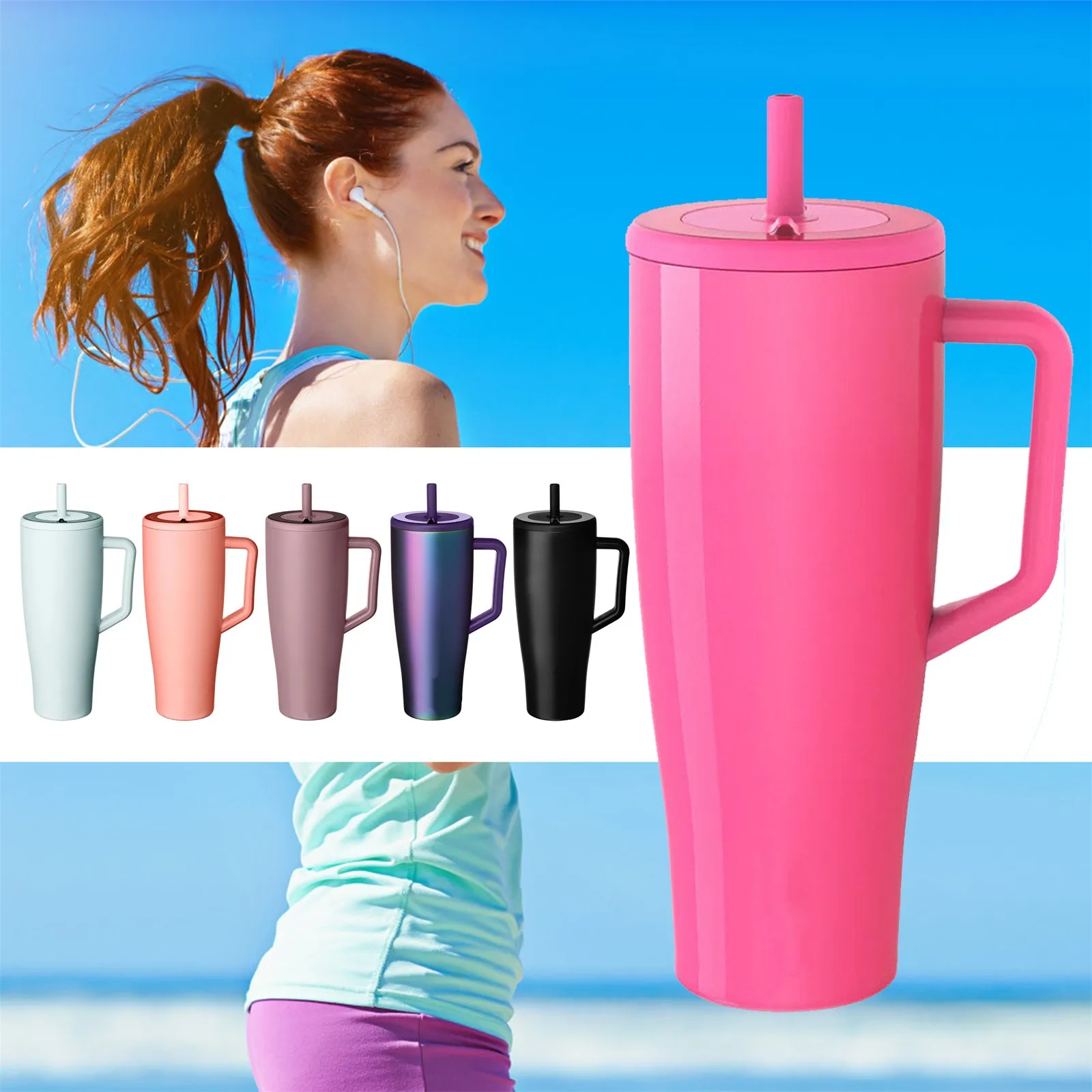 

40oz Stainless Steel Travel Tumbler – Double-Wall Insulated Cup with Leakproof Lid for Hot/Cold Beverages