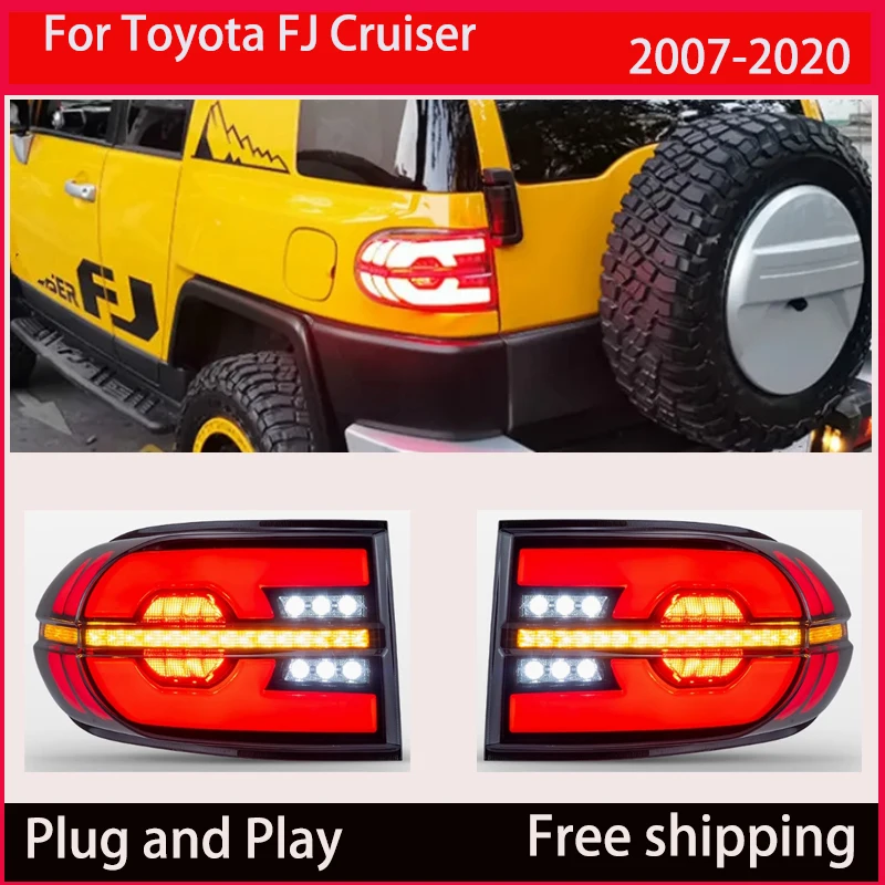 LED Car Accessory Rear Running Lamp For Toyota FJ Cruiser 2007  - 2020 Tail Lights Fog Lamp Signal Reverse Brake Light