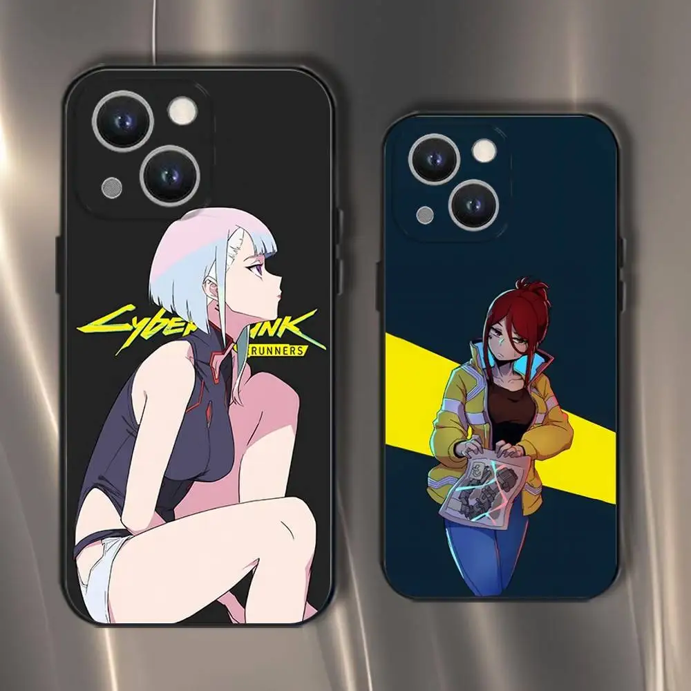 

Lucy C-CyberpunkS Phone Case For iPhone 16,15,14,13,12,11,Pro,XS,Max,XR,Plus,E,SE4,Mini Black Soft Cover