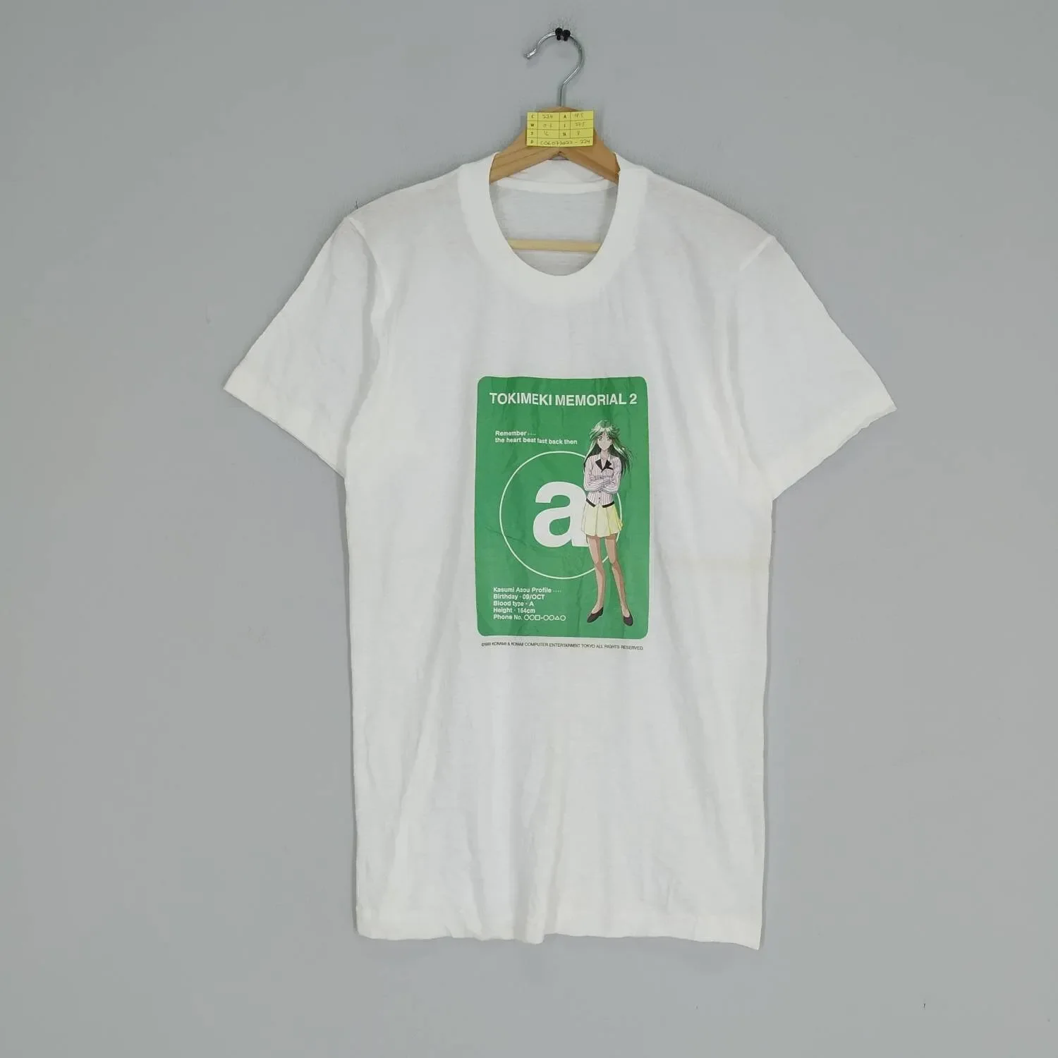 Camiseta promocional Vintage Tokimeki Memorial 2 de Konami Games, talla M