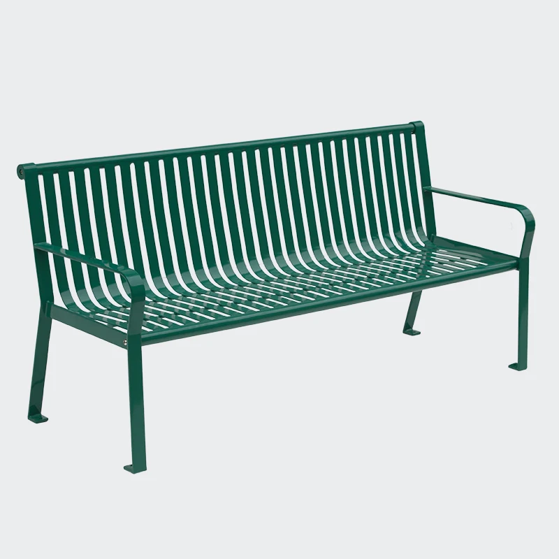 

Different Colors 2 Person Garden Bench Small Metal Patio Bench with Back Park Bench for Outdoor Buildings