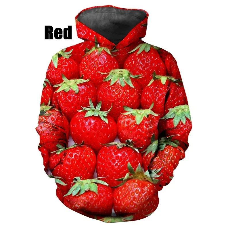 New 3D Printing Fruits Foods Hoodies For Men Watermelon Graphic Hooded Sweatshirts Children Fashion Funny Y2k Clothing Pullovers