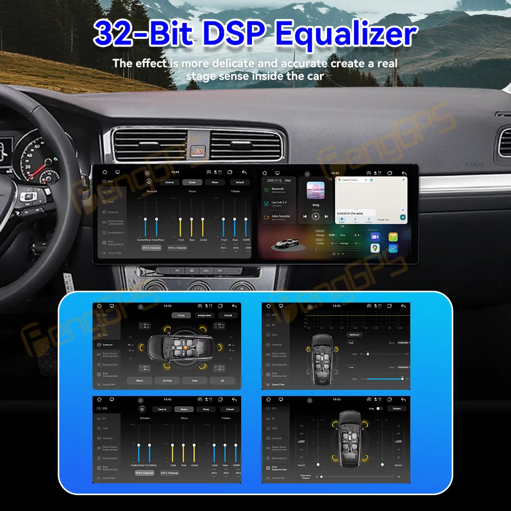 10.1"Dual Screen Android 15 Car Radio GPS Navigation For Volkswagen Golf 7 2013-2020 Multimedia Video Player Stereo Carplay Host view 4
