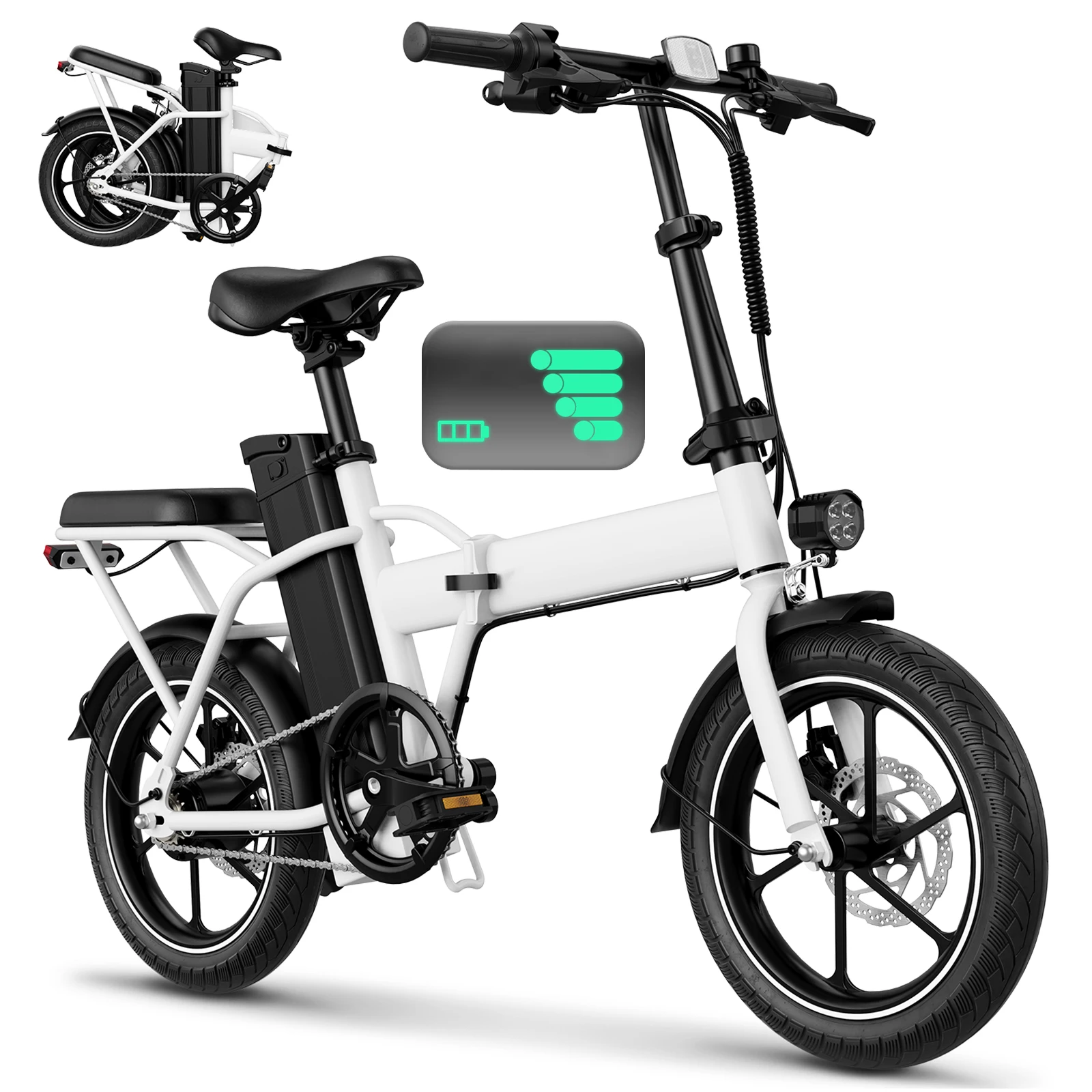 

Электровелосипед 360W W2A, съемная батарея 36V8AH, скорость 25 км/ч, запас хода 30-56 км, складной электровелосипед 16x2 дюймов для взрослых, для поездок на работу