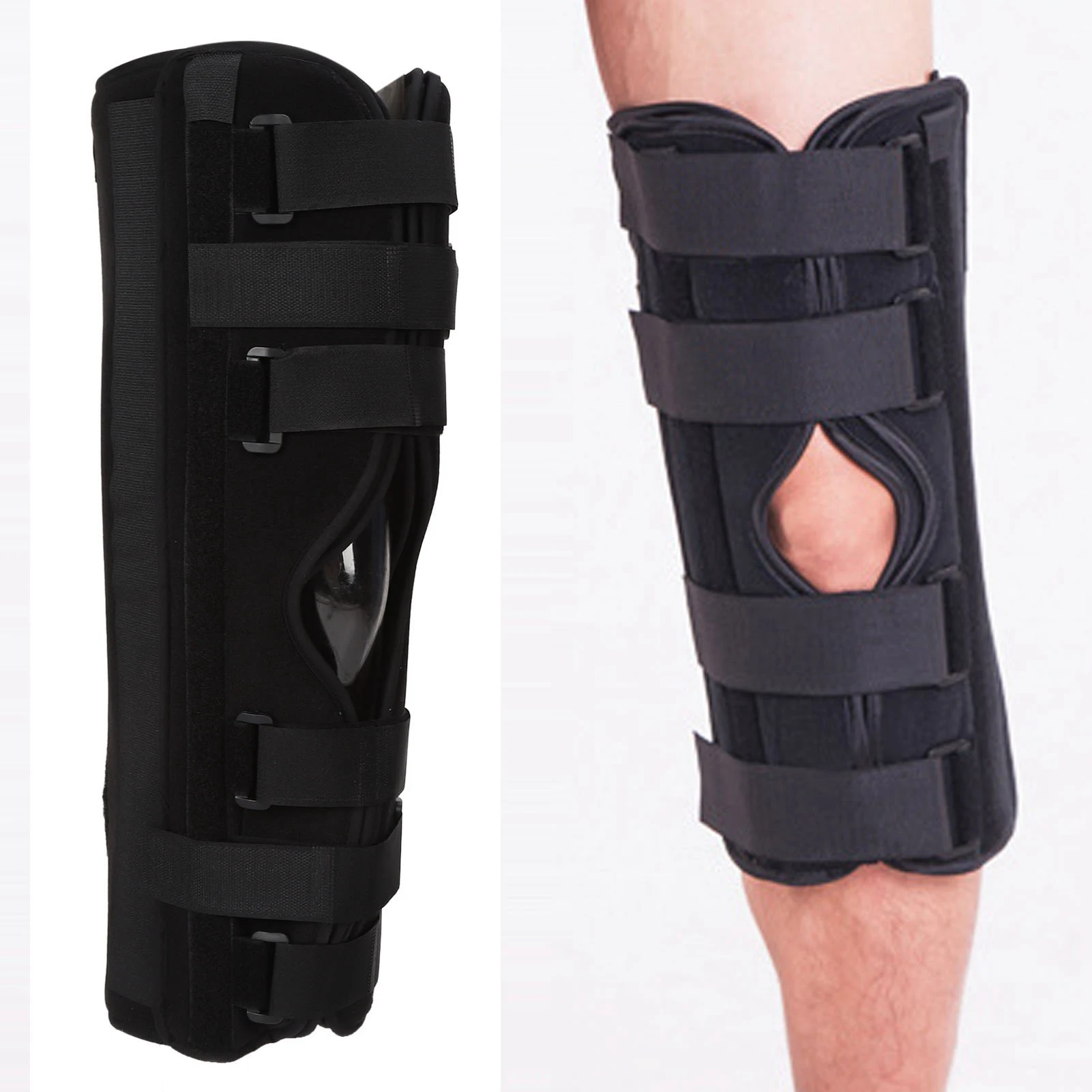 Knee Brace 3 Panel Adjustable Pain Relief Speed Recovery Knee Leg Immobilizer for Sprains Dislocations Injuries Knee Immobilizer