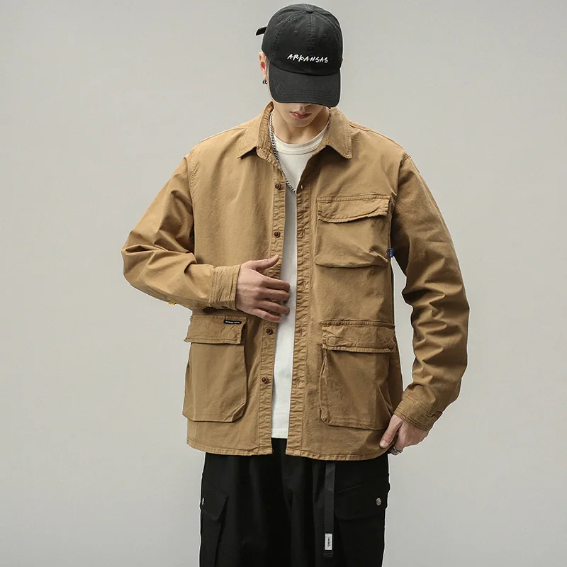 قميص فضفاض، معطف بتصميم جديد للربيع والخريف، قميص شبابي متعدد الاستخدامات وعصري عالي الجودة، ملابس رجالية #1