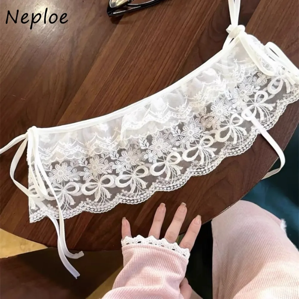 Neploe Personalized Streetwear Korea Mujer Faldas Fart Curtain Ballet Style Fold Through Cake Skirt Sweet Lace Up Short Falda