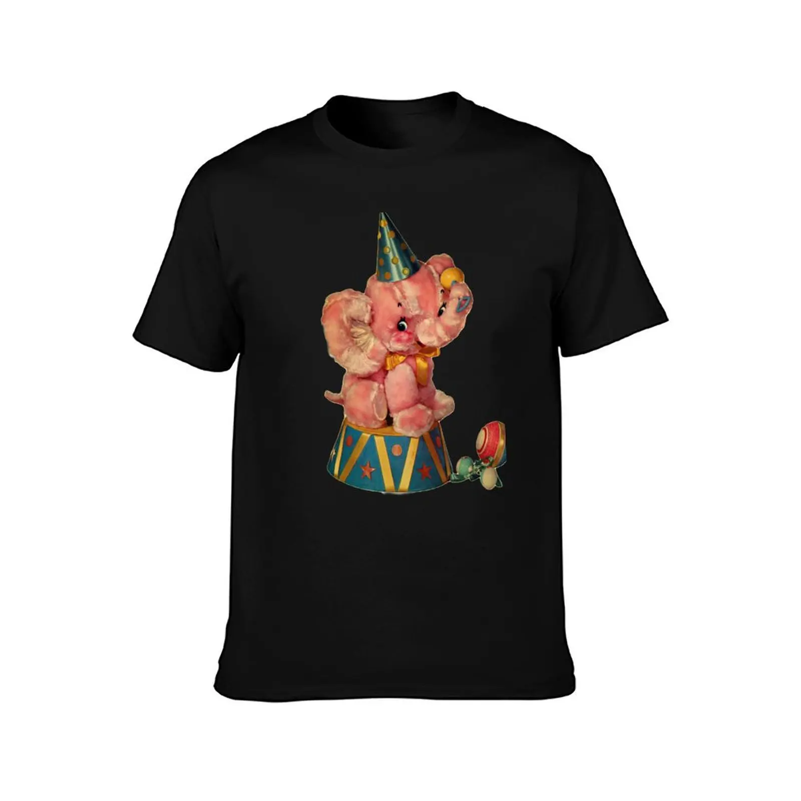 Pink Elephant Circus Vintage Retro Transfer T-Shirt Sun Block Outdoor T-Shirt