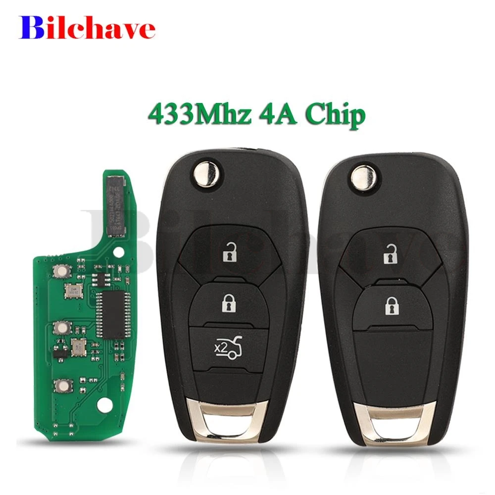 

jingyuqin 433.92Mhz FSK 4A Chip 2/3 Buttons Remote Smart Car Key For Chevrolet Cruze Cavalier Trax Sonic Spark 2019+