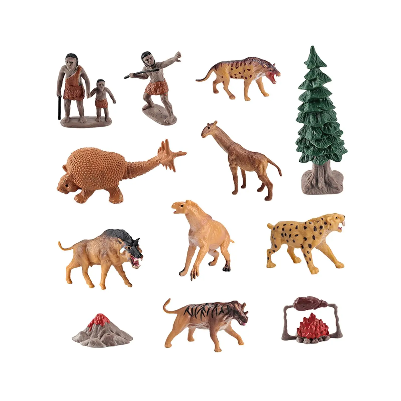 تماثيل حيوانات قديمة إكسسوارات منمنمة بلاستيكية لشخصيات نموذج رجالي بدائي لهواة الجمع والأطفال