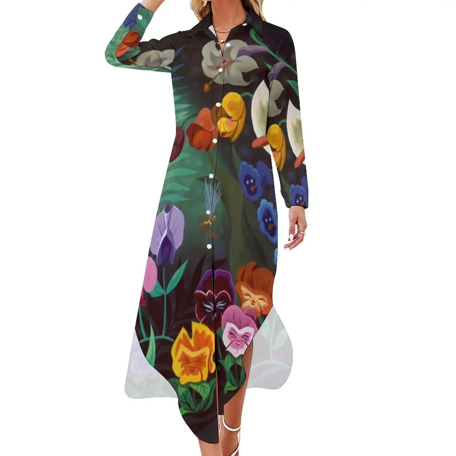 

alice Long Sleeved Shirt Dress women party dresses Woman clothes