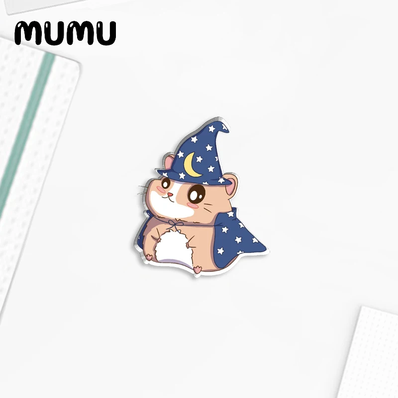 2023 New Cool Wizard Hamster Lapel Pin Cute Mouse Acrylic Brooches Handmade Epoxy Jewelry Shirt Bag Badge