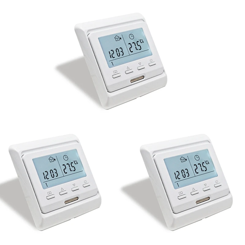 3X 16A 230V LCD Programmable Warm Floor Heating Room Thermostat Thermoregulator Temperature Controller Manual Mechanical