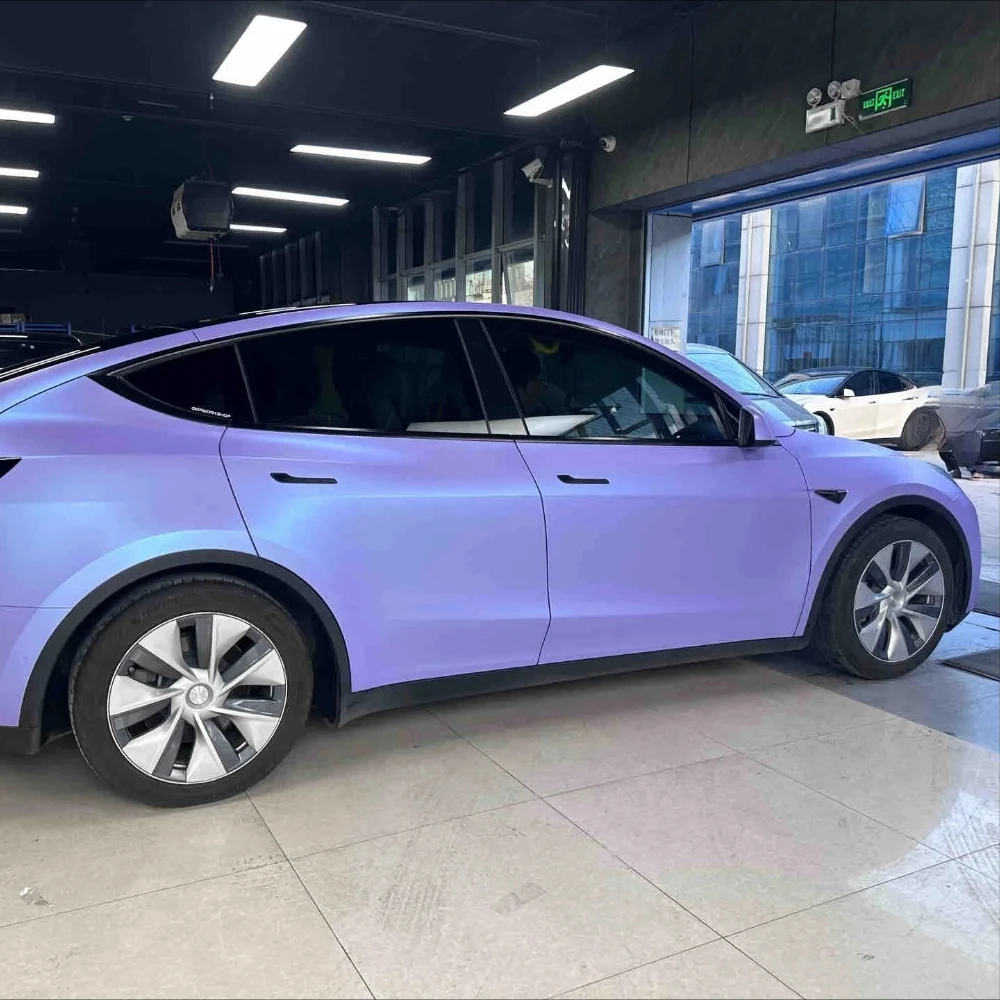 

DIY Pro Purple For Tesla Model 3 Highland 2024 2025 Pre-cut PPF Color Change Film PET Paint Protection Film Anti-Scratch Cover