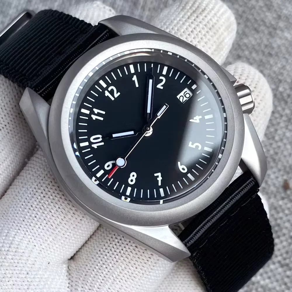 2024 Tandorio New 40mm Vintage NH35 Mechanical Automatic Men Watch 20ATM Waterproof Sapphire Glass Brushed Case 3.8 Crown