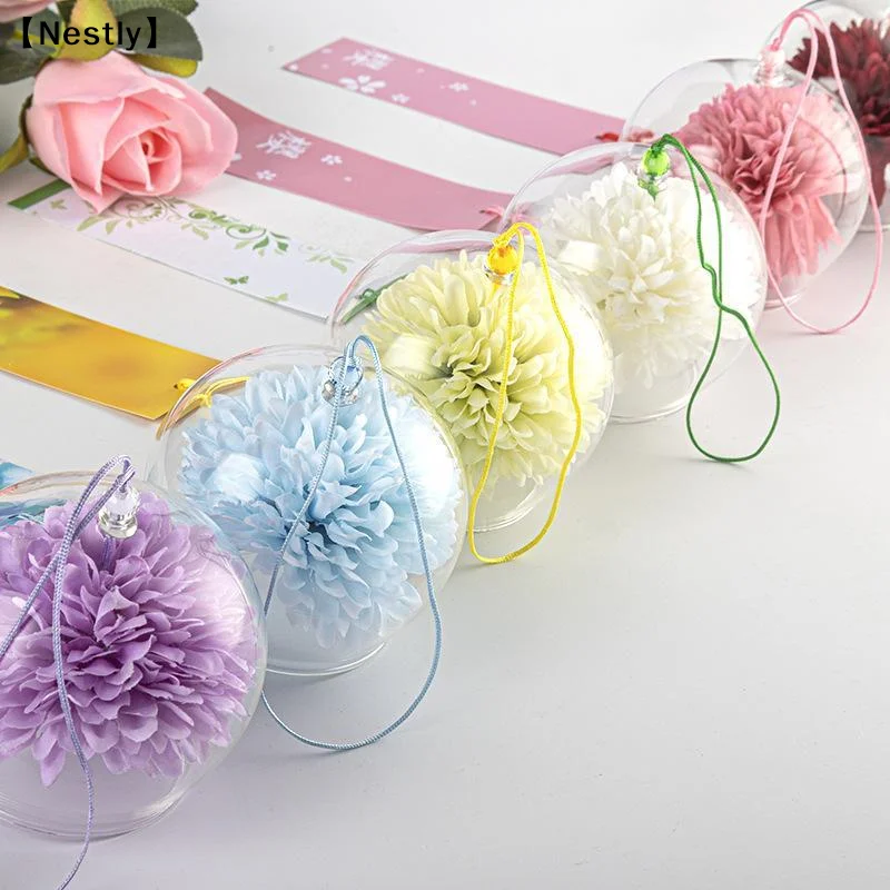 Japanese Style Glass Wind Chime With Artificial Flower Office Ornaments Home Window Garden Decor〔Nest〕