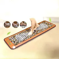 Pebble Far Infrared Mat, Electrically Tourmaline Heated Mat, Foot Massage Blanket, Acupressure Board Acupoint  Foot Therapy Pads