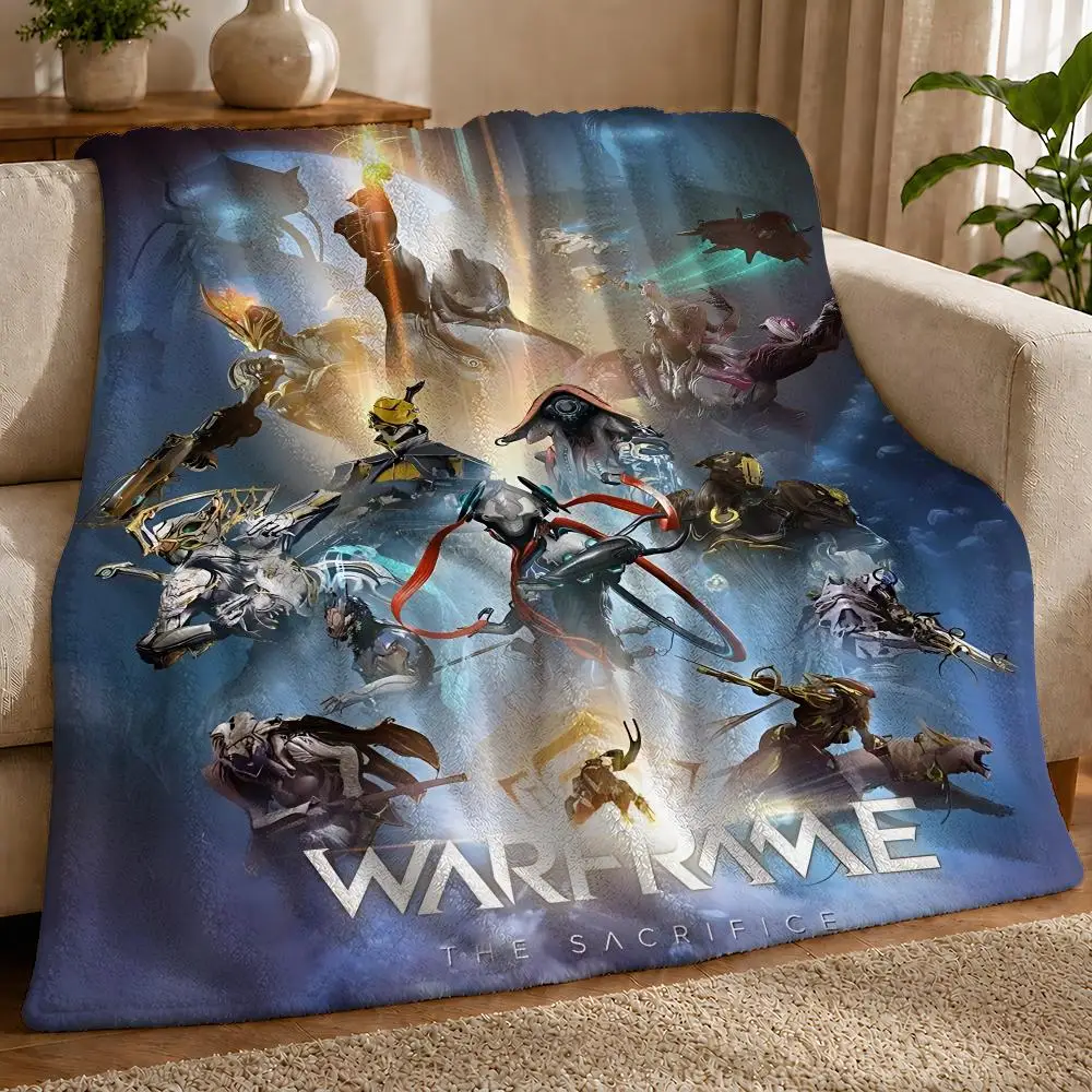 P-Popular Games Warframe Throw 1pc Flannel Blanket Soft Lightweight Warm Cozy For Bedroom Sofa Bed