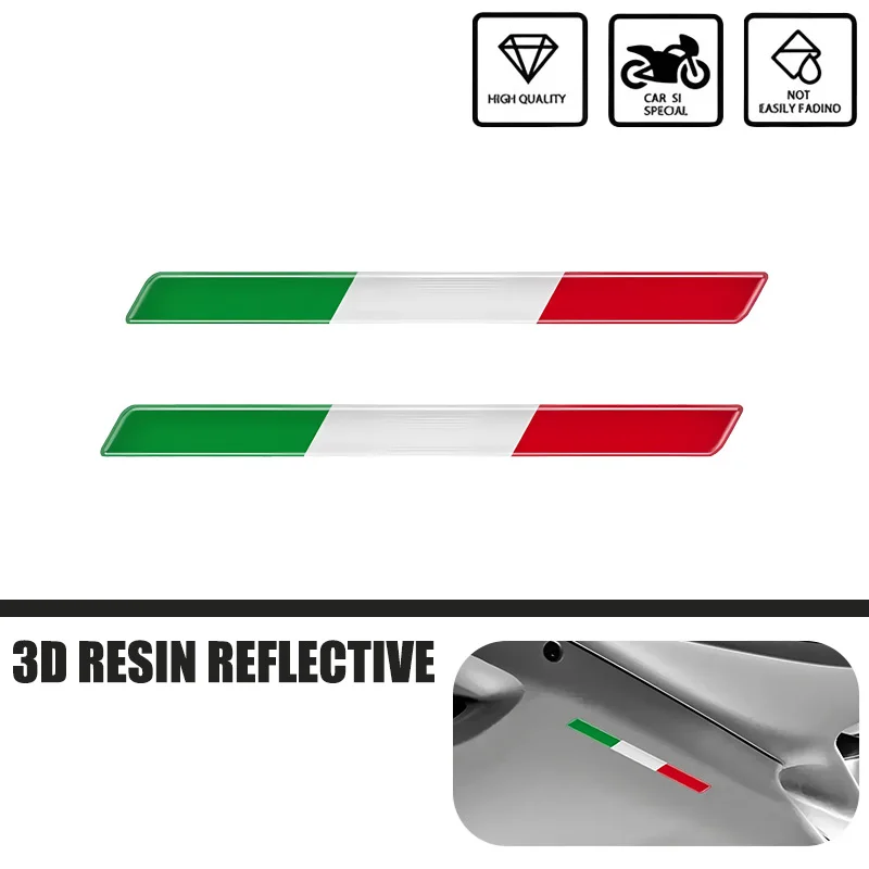 

2x Italian Tricolor Flag Epoxy Decorative Sticker 3D Motorcycle Tank Decals Stickers Case Strong Stickiness Unerisal Car Decals
