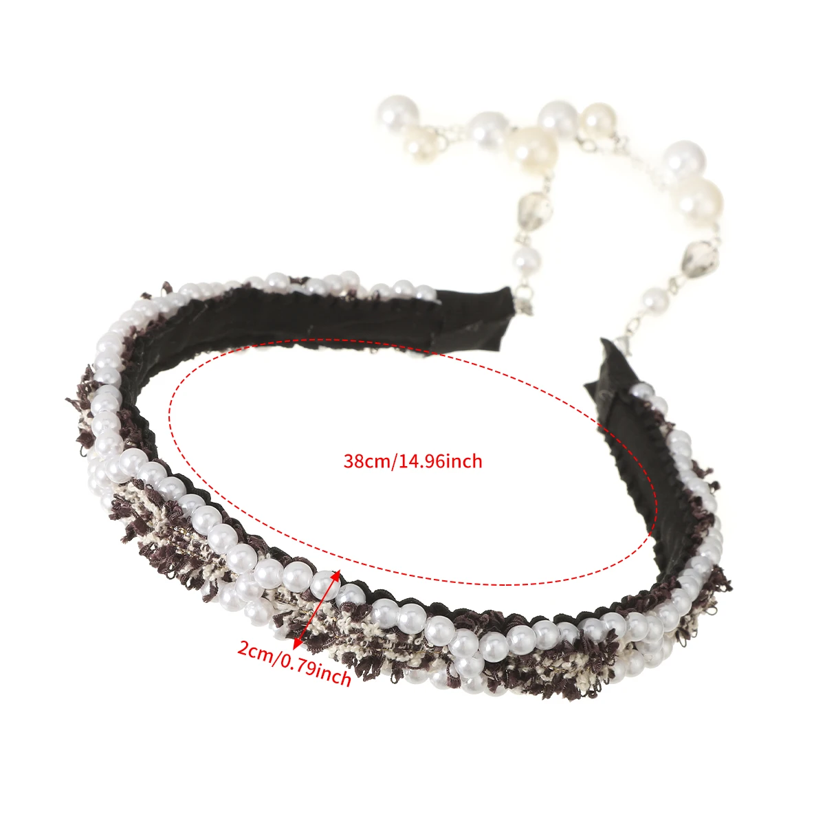 AWAYTR Pearl-encrusted Hair Hoop Bands Tassel Hairband Cross Top Knot Headband for Women Fashion Girl Hair Accessories Headdress