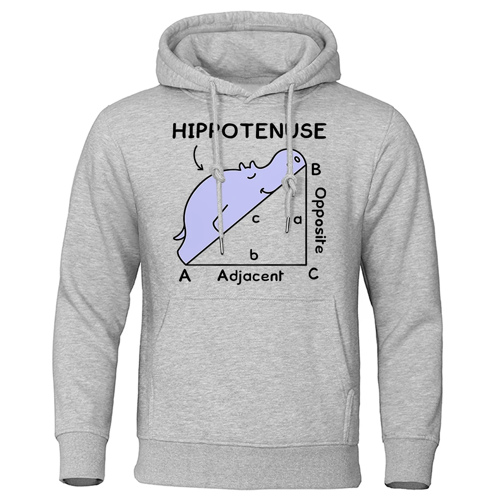 Hippotenuse Hoodie Pria Gambar Cetak Lucu Berlawanan Fungsi Trigonometri Bulu Domba Musim Gugur Pakaian Streetwear Lucu Pria