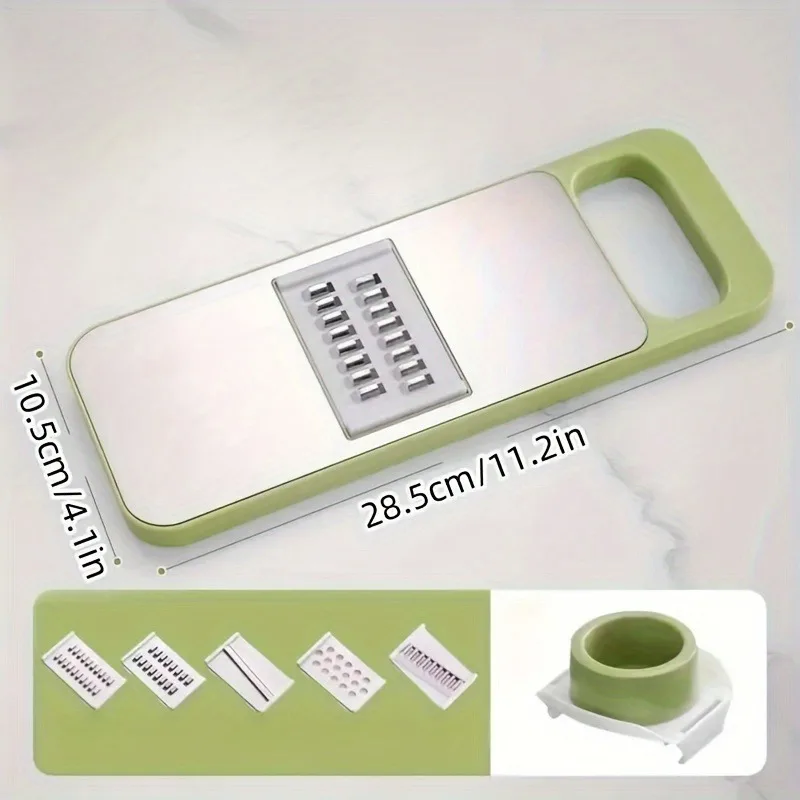7pcs Stainless Steel Vegetable Slicer Grater Set Interchangeable Blades Manual Kitchen Cutting Tools for Potato Carrot Cucumber