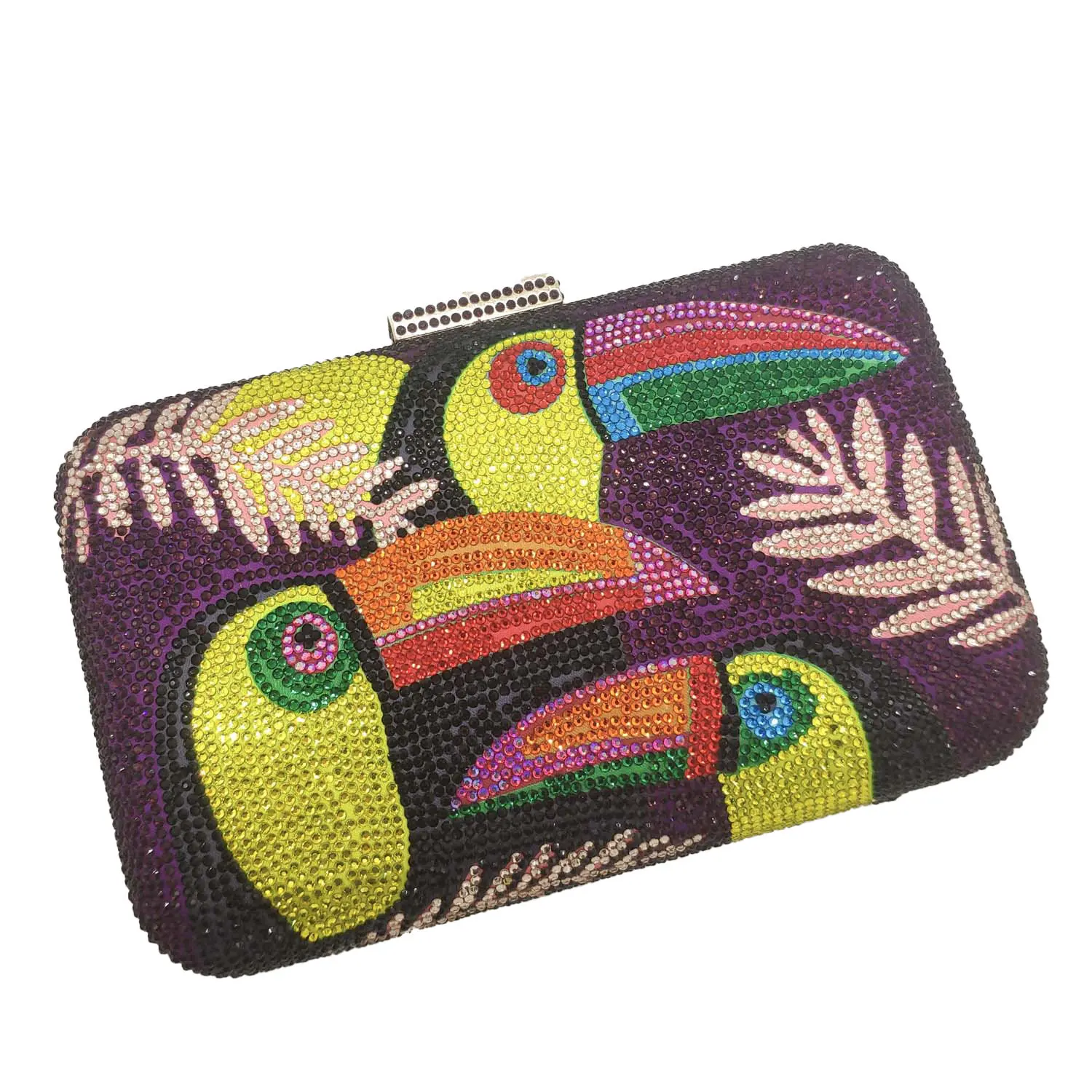 Neuheit Toucan Vogel Frauen Kristall Abendtaschen Strass Box Schminktäschchen Clutch Party Cocktail Handtasche Diamant Kette Geldbörse – Detail 11