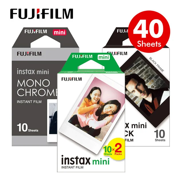 Fujifilm-Instax فيلم أبيض صغير للكاميرا الفورية ، ورق صور أصلي ، 12 فيلما ، 11 ، 7 + ، 8 ، 9 ، 25 ، 40 ، 70 ، 90 وصلة عدسة ، 3 "، 40 ورقة