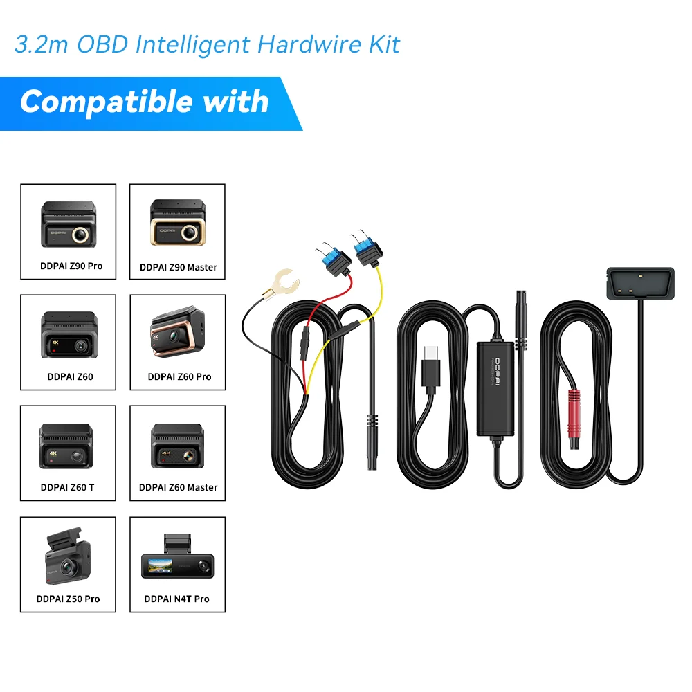 DDPAI OBD Hardwire Kit for Dash Cam N3Pro Z50 Z60 Z90 Series Support 24H Parking Mode