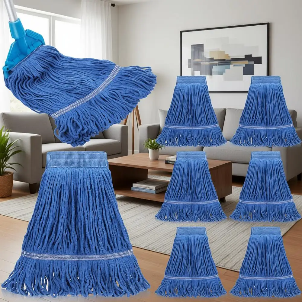 

Набор из 10 синих усиленных насадок для влажной уборки пола, 27,6 дюйма, для коммерческого использования