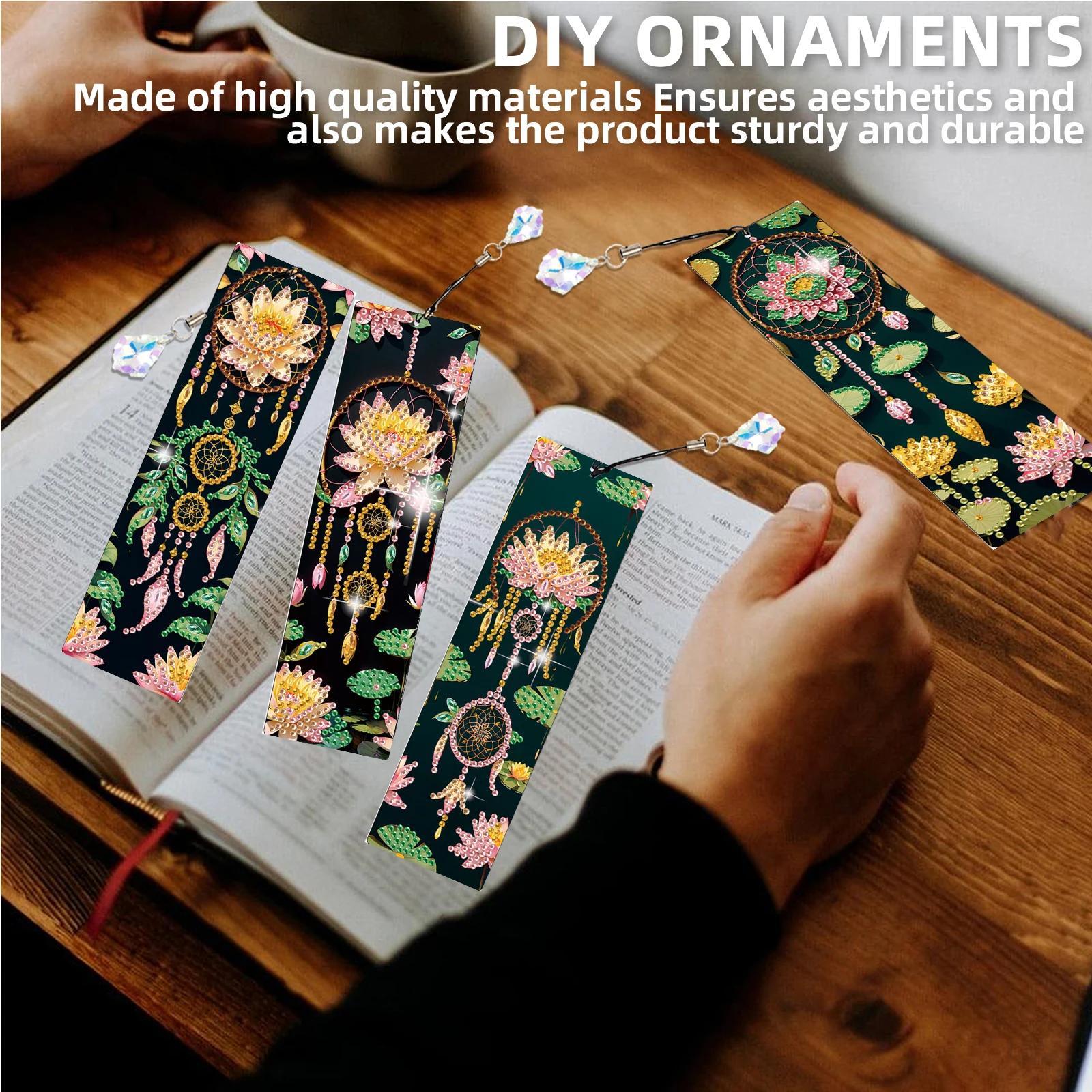 4 قطع من علامات الكتب المزينة - مراجعة Resin Art Bookmark وسعره