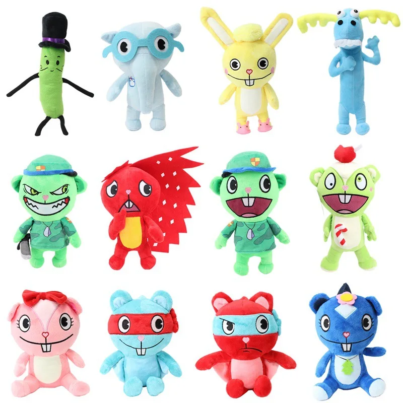 20-28cm Happy Tree Friends Plush Doll Cartoon Anime Plush Toys Flakey Flippy Soft Pillow Room Decor Doll Gift For Boys Girls