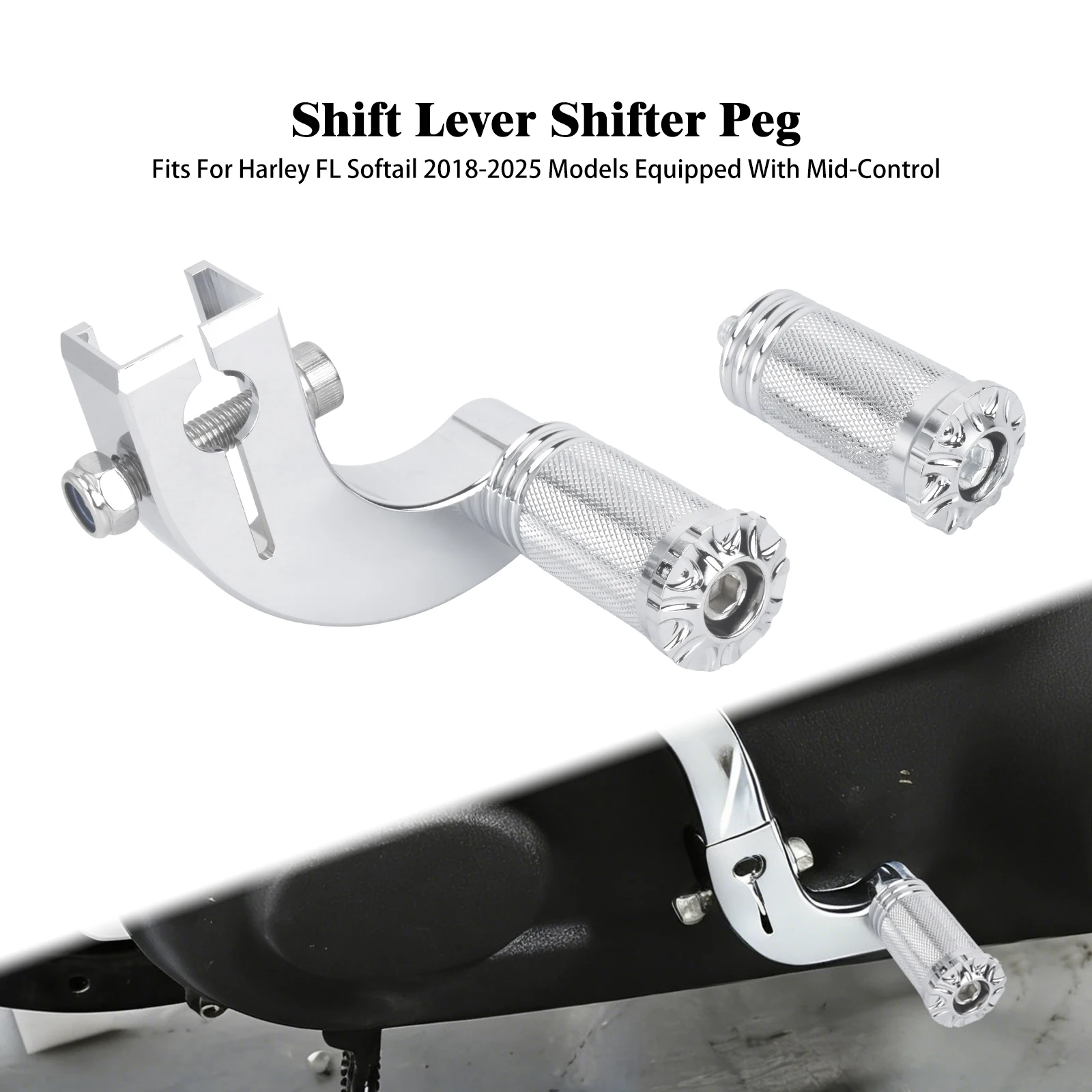Motorcycle Mid Controls Heel Toe Gear Shift Lever Shifter Pegs  Pedal For Harley Softail 2018-Up Low Rider FXLRS Street Bob FXST