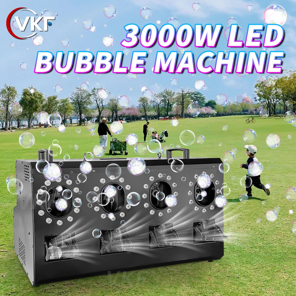 4-Holes 3000W LED Smoke Bubble Machine RGBW With DMX512 Control Stage Professional Bubble Machine For Wedding Party DJ DISCO