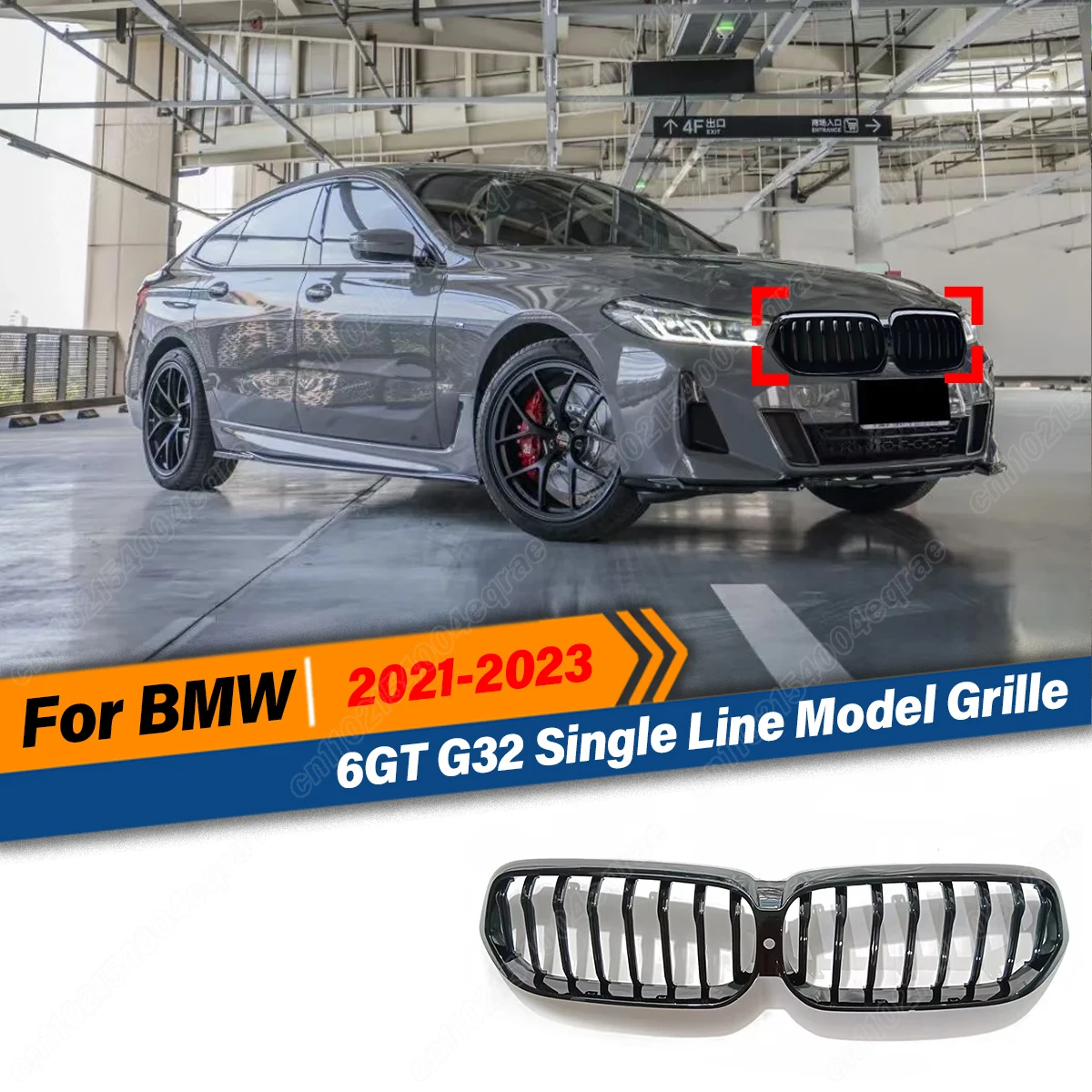 

For BMW 6GT G32 2021 2022 2023 single line model grille with bright black grille Car Accessories Auto Parts Body Kit