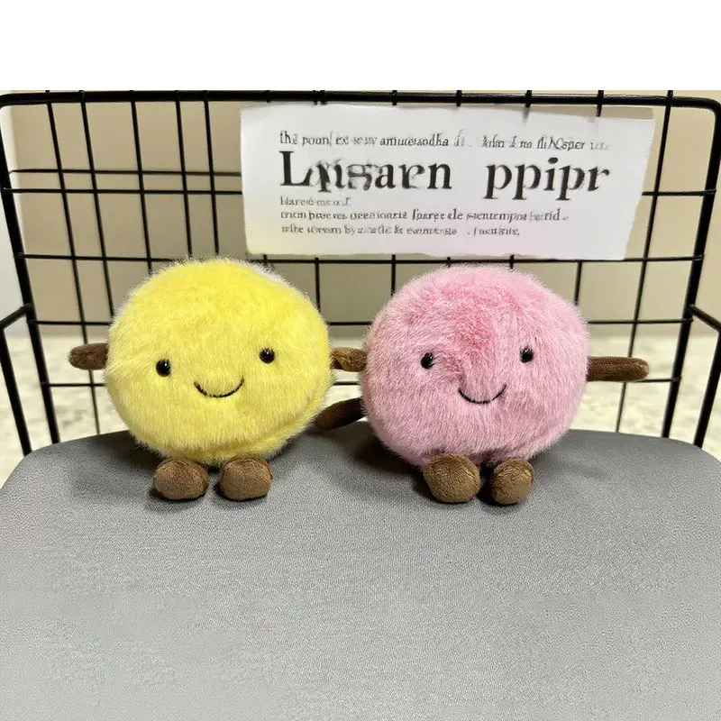 Macarrón de peluche de 12x15cm, juguetes Kawaii de comida rosa y amarilla, juguetes de dibujos animados de peluche para niños y niñas, regalos de cumpleaños y Navidad