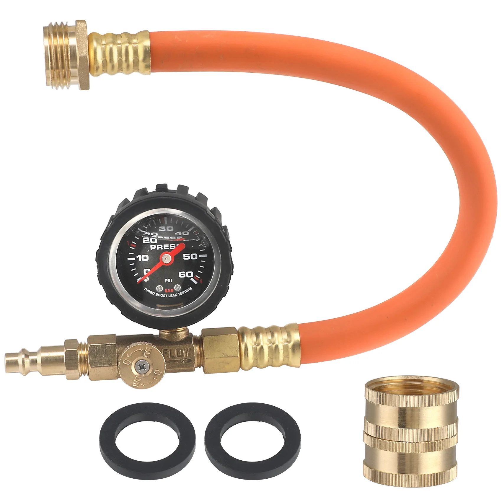 

With oil pressure gauge RV RV air blowing hose adapter with pressure gauge RV sprinkler adapter