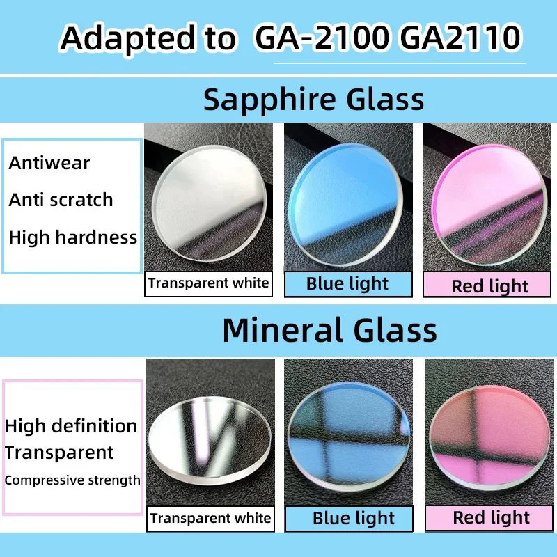 

For Casio GA2100 GAB2100 GA-2100 GA-B2100 Watch Mineral Flat glass Crystal Sapphire glass mask lens Men repair parts accessories