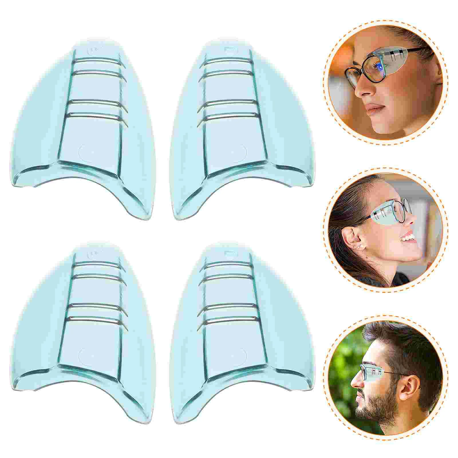 2 Pairs Glasses Protective Wings Eyeglasses Flexible Side Shield Shields for Protection Clear Safe Safety Heavy Duty Covers