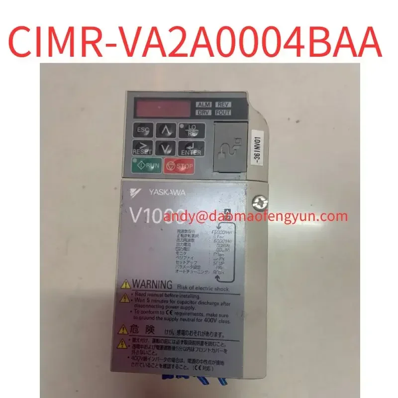 

Second-hand CIMR-VA2A0004BAA frequency converter 0.75KW/0.4KW 220V Test OK