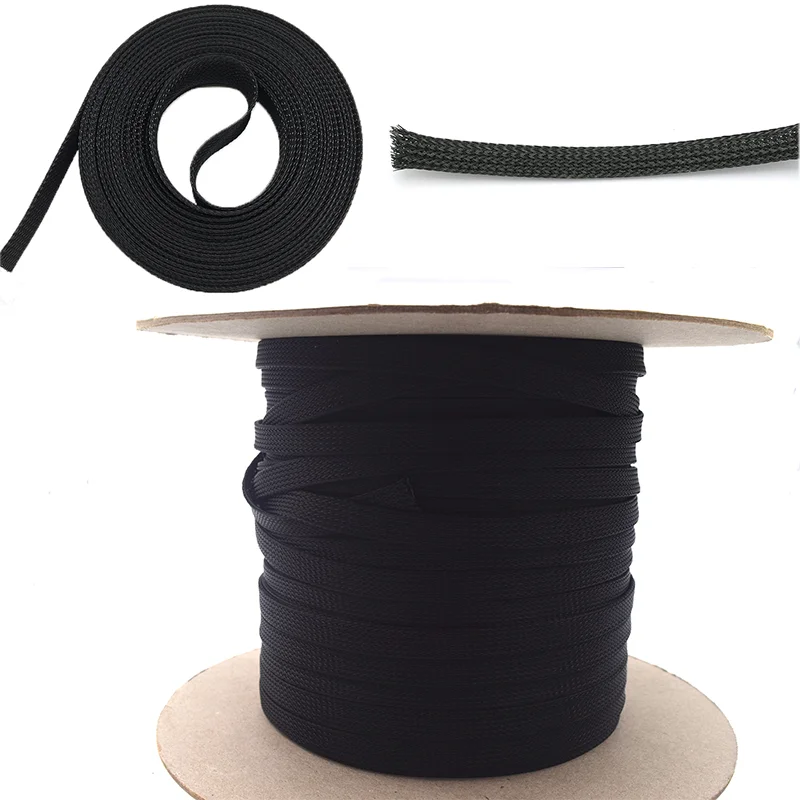 10M 16mm Protection Insulation Cables Wire Gland Braided Sleeving Tight Expandable Cable Sleeve