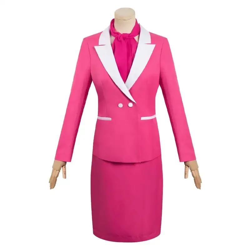 Margot pink barbei clothes for adult women cosplay Fantasia costume jacket dress hat barbei movie outfit woman Halloween suit