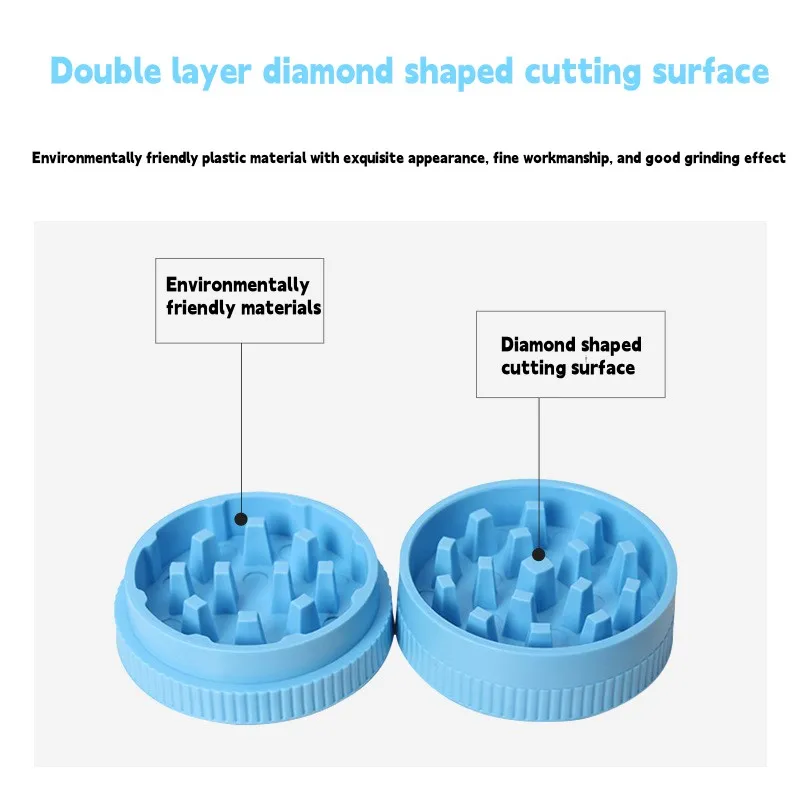 WEPUFF 24Pcs 55MM 2 Layers Herb Grinder Degradable Environmental Protection Plastic Portable Tobacco Crusher Smoking Accessories