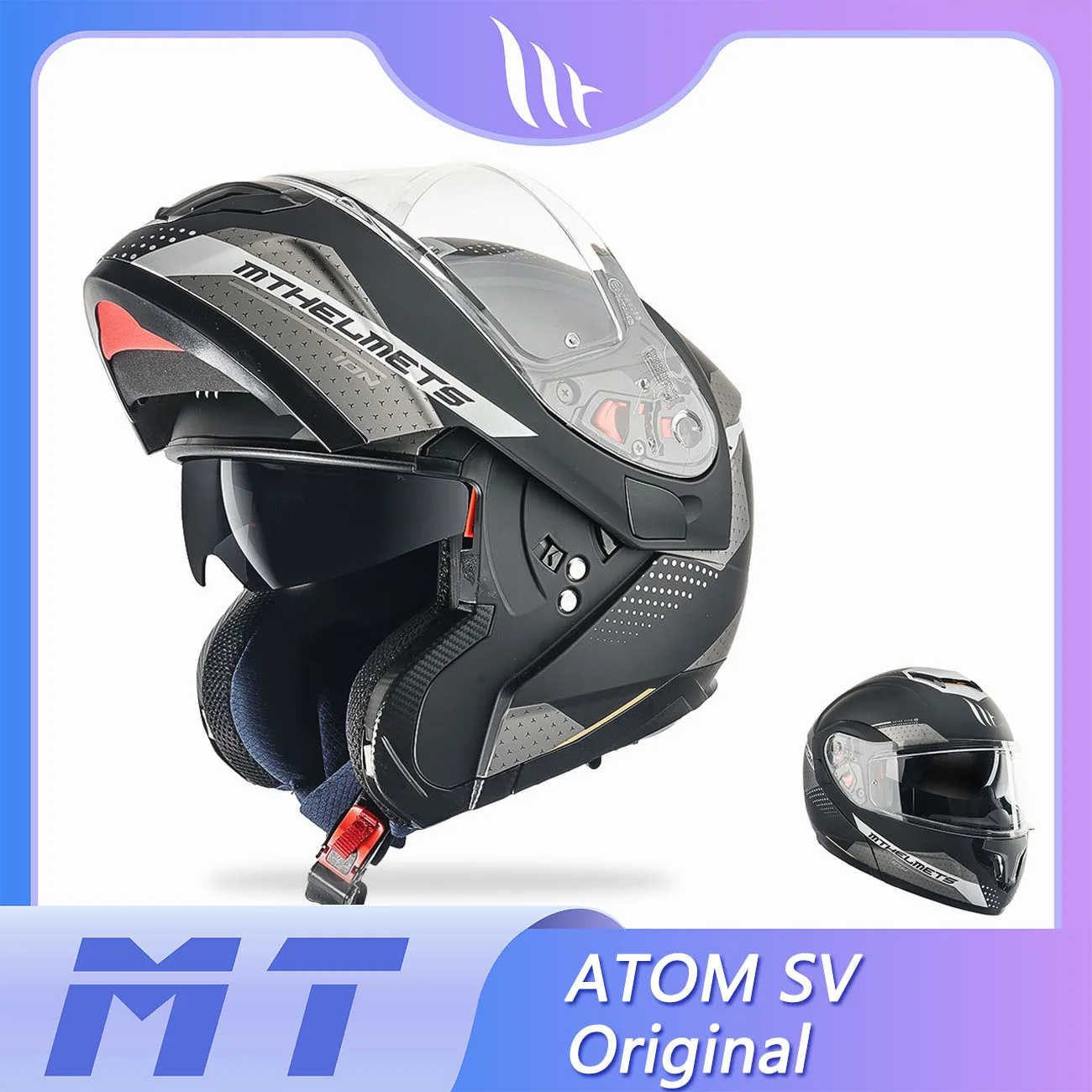

MT Flip Up Motorcycle Helmets ATOM SV DUAL VISOR For Men And Women Motorcross Racing Full Face ECE 3C ABS Helmet